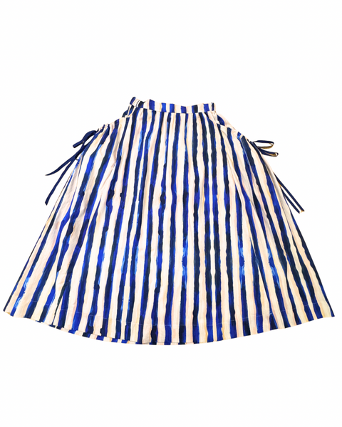 Blue Stripe Bubble Pocket Skirt