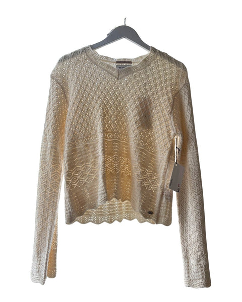 O.P. Scotch and Soda White Crochet Sweater