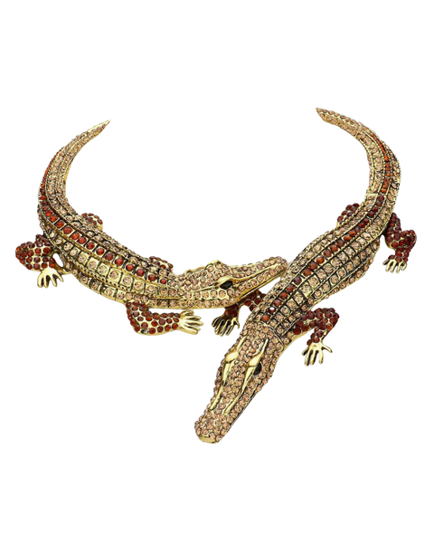 Double Alligator Evening Necklace