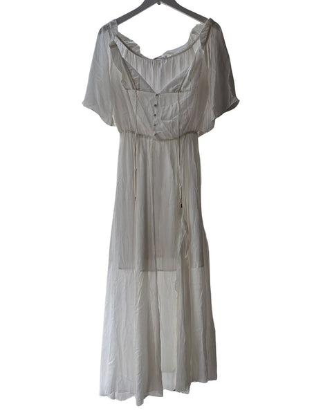 O.P. Belle and Bloom White Button Front Dress