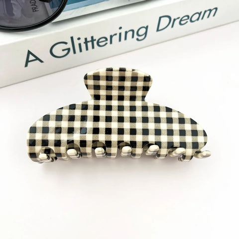 Gingham Plaid Hair Claw Clip