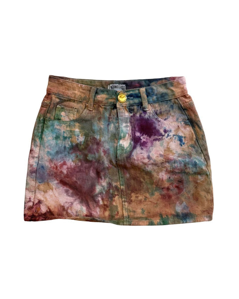 Ice Dyed Artist Denim Mini Skirt
