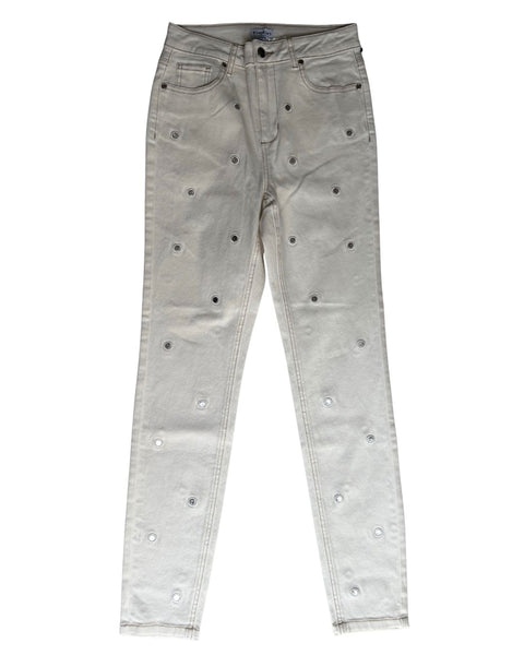 O.P. Bebe White Circle Print Pants
