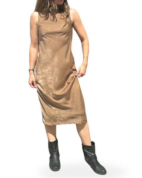 The Sabrina Bias Satin Boat Neck Dress