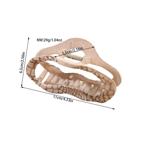 Leather Wavy Oval Hair Clip