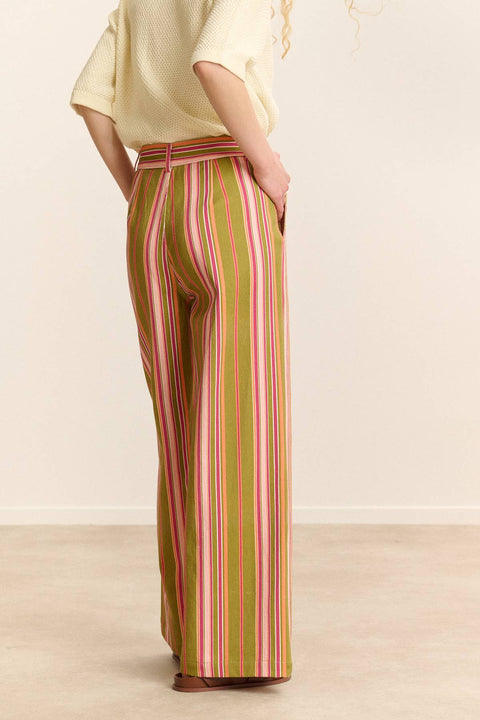 Victorine Striped Cotton Trousers