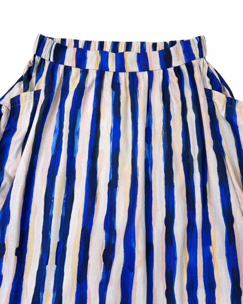Blue Stripe Bubble Pocket Skirt