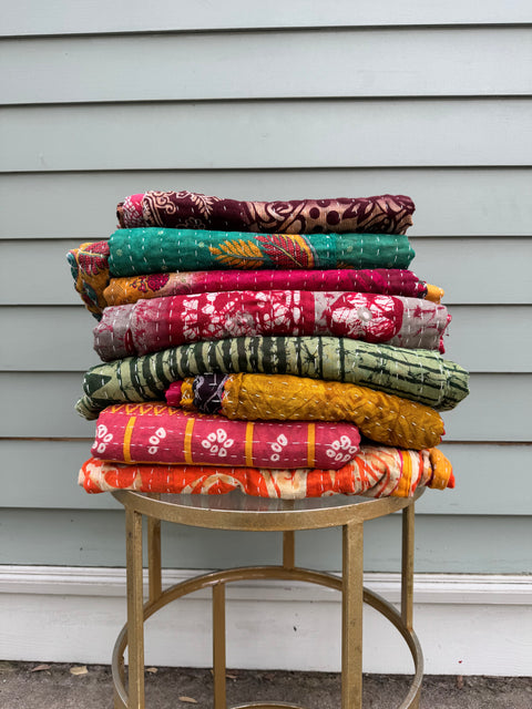 One of a Kind- Kantha Indian Blanket