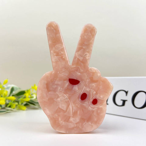 Peace Hand Claw Clip