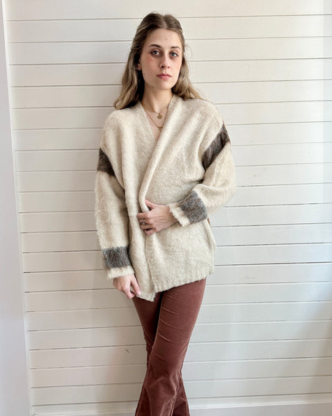 Vintage Color Mixed Cardigan Sweater