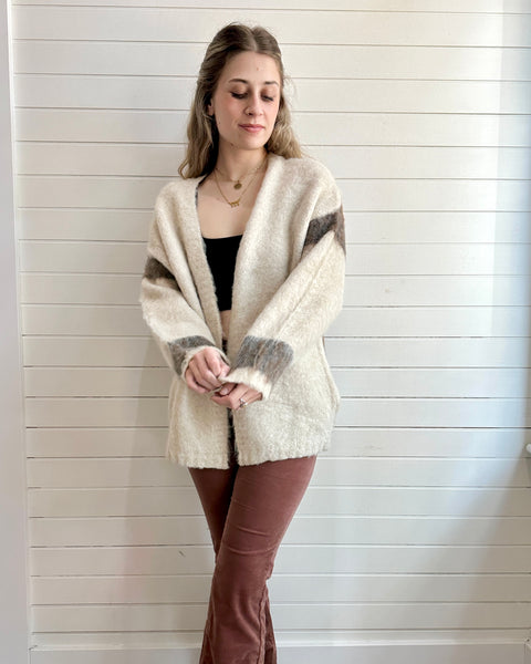 Vintage Color Mixed Cardigan Sweater