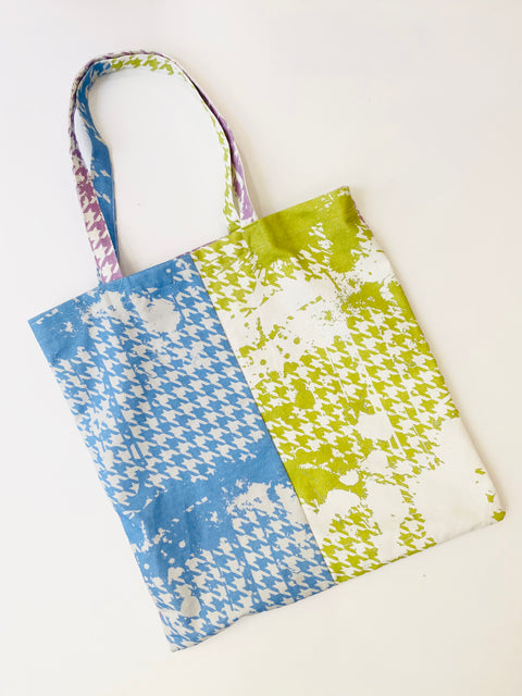 Funky Houndstooth Splatter Simple Tote