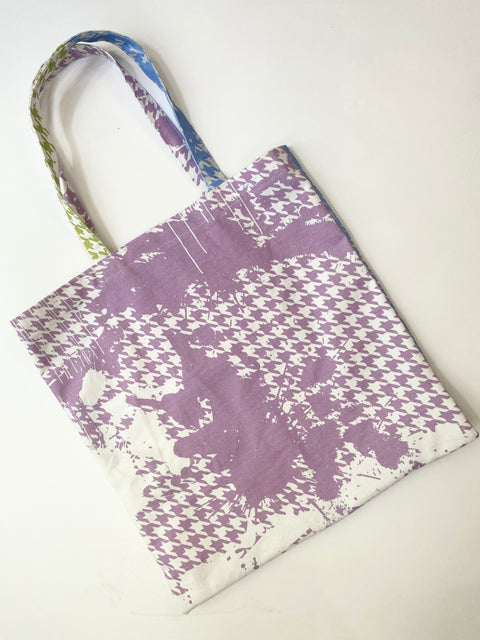 Funky Houndstooth Splatter Simple Tote