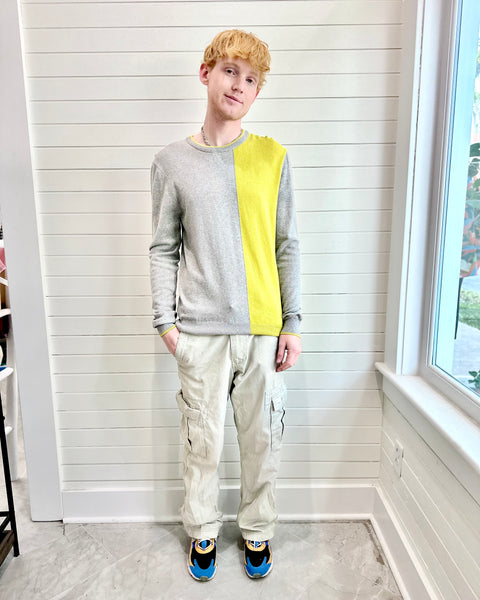 Poplin & Co. Sulphur Stripe Long Sleeve Knit
