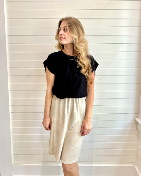 Shoulder Pad Crop Top