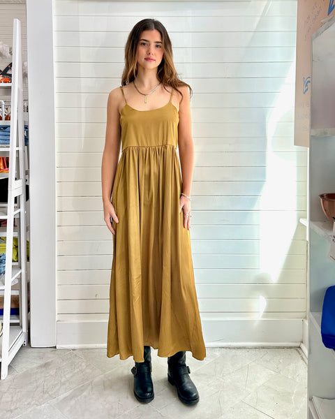 Satin Tie-Back Cami Midi Dress