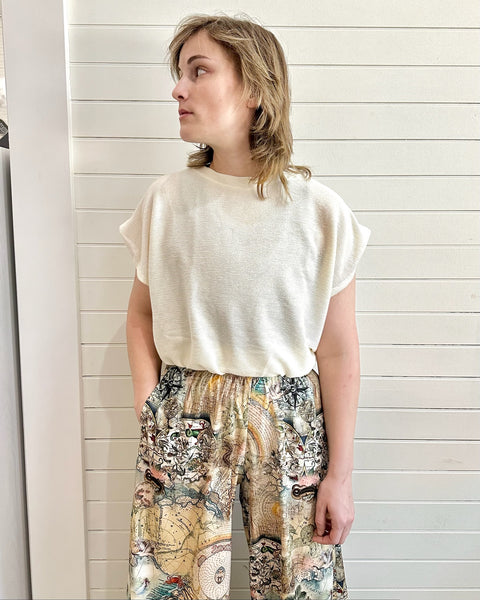 Shoulder Pad Crop Top