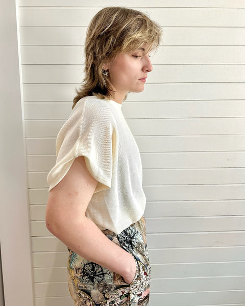 Shoulder Pad Crop Top