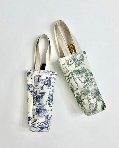 Savannah Toile Wine Carrying Tote