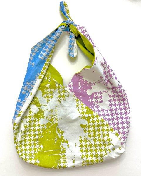 The Blank Canvas Market Bag- Funky Houndstooth Splatter