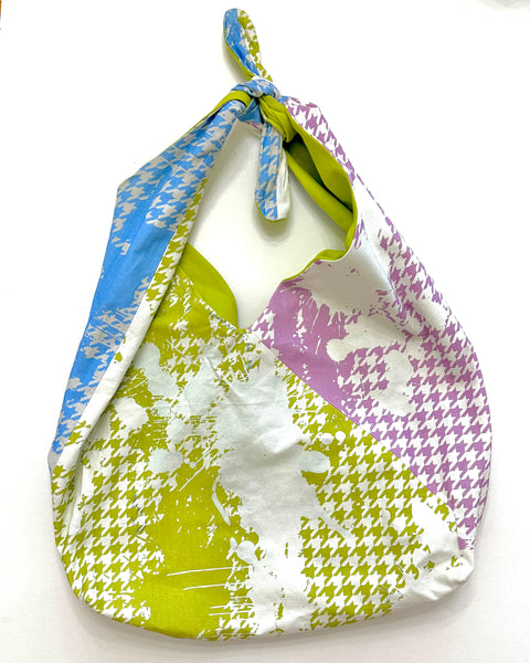 The Blank Canvas Market Bag- Funky Houndstooth Splatter