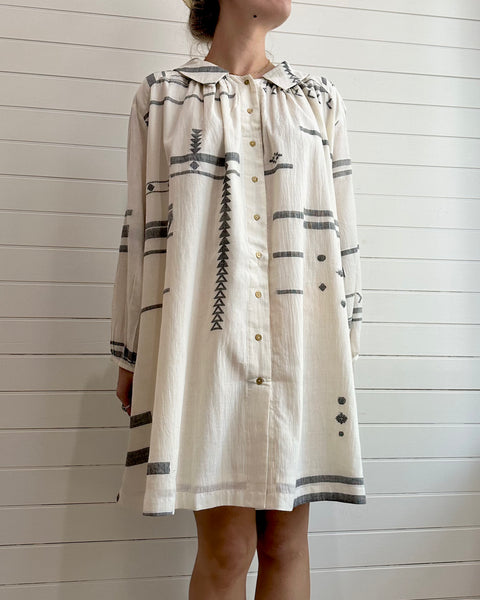 World of Crow Abstract oversized Shirt Dress