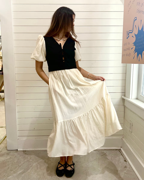Twofer Vest Maxi Dress