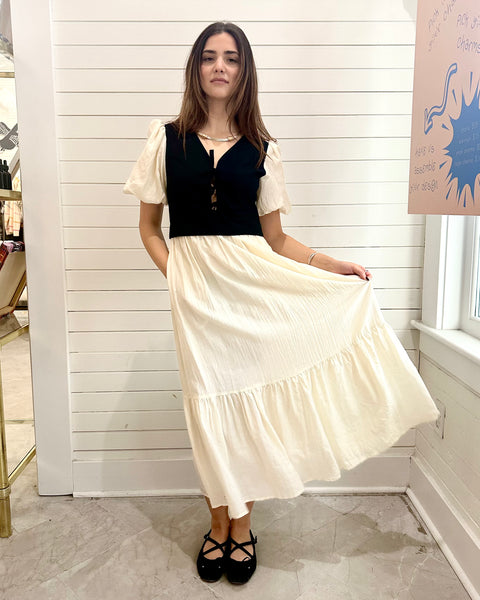 Twofer Vest Maxi Dress