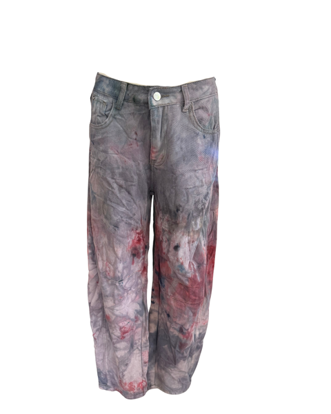 Ice Dyed Barrel Jeans Pink