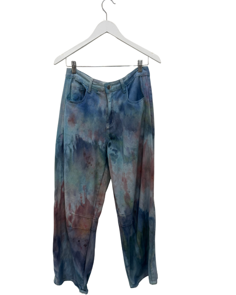 Ice Dyed Barrel Jeans Blue