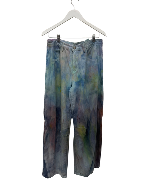 Ice Dyed Barrel Jeans Blue