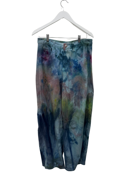 Ice Dyed Barrel Jeans Blue