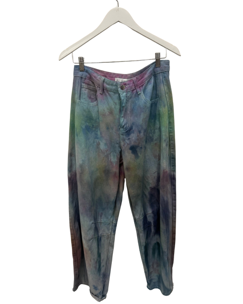 Ice Dyed Barrel Jeans Blue