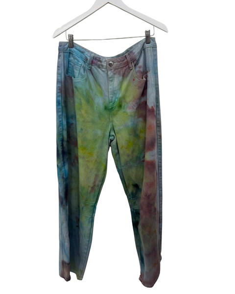 Ice Dyed Barrel Jeans Blue