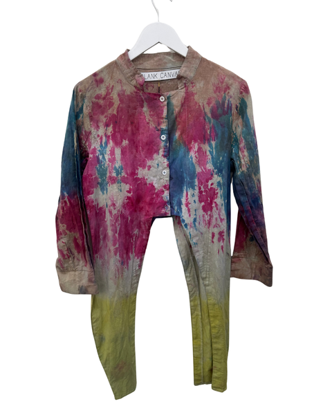 Ice Dyed Button and Tie Shirt