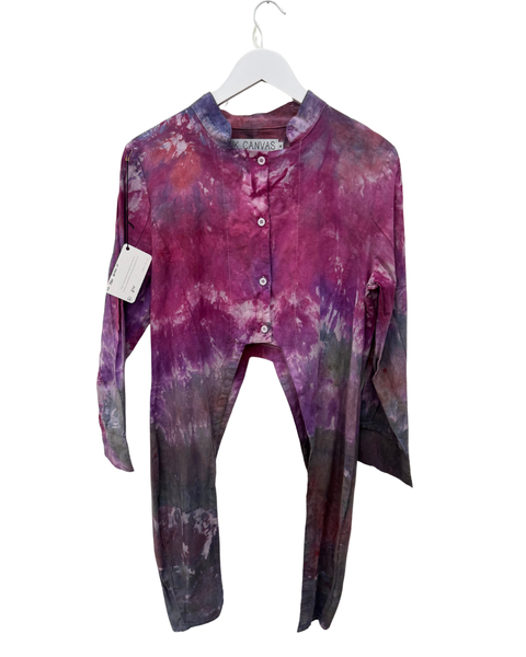 Ice Dyed Button and Tie Shirt