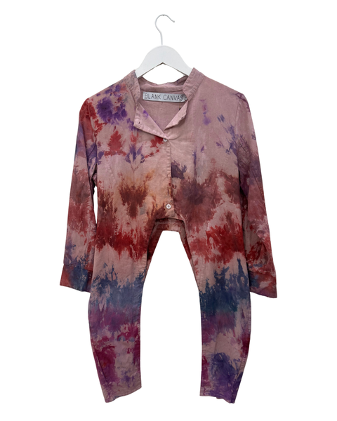 Ice Dyed Button and Tie Shirt