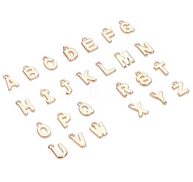 Letter A-Z Charm, 18K Gold Plated, Brass Micro Charms