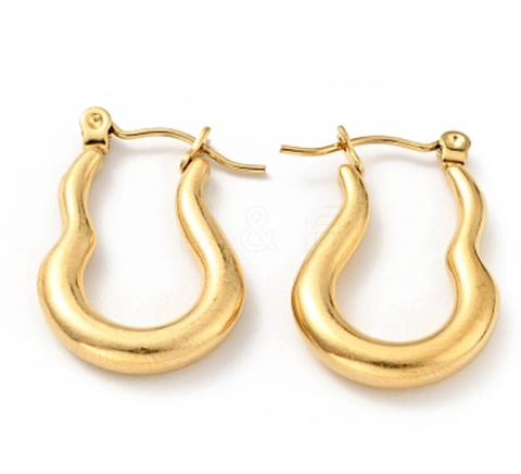 Gold Wavy Hoops