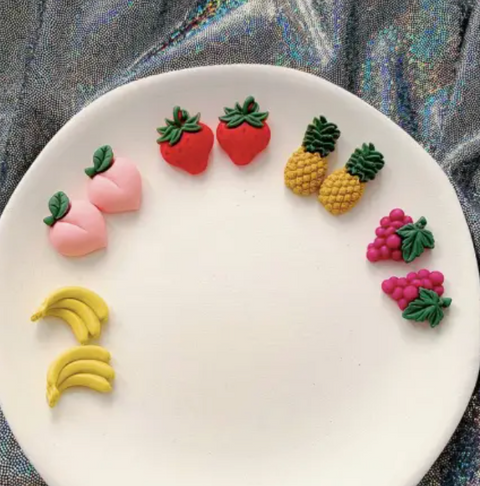 Fruit Post Stud Earrings- Strawberries