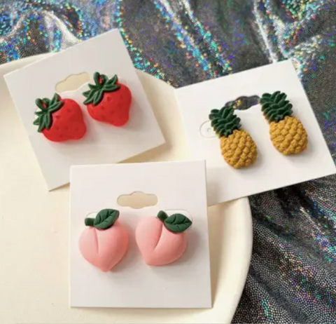 Fruit Post Stud Earrings- Peaches