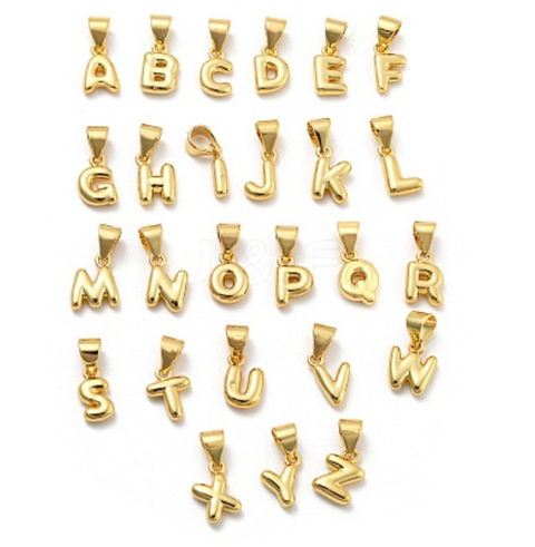 Balloon Letter A-Z Charm, 18k plated, Brass Micro Charms