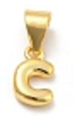 Balloon Letter A-Z Charm, 18k plated, Brass Micro Charms