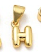 Balloon Letter A-Z Charm, 18k plated, Brass Micro Charms