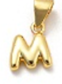 Balloon Letter A-Z Charm, 18k plated, Brass Micro Charms