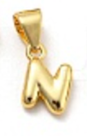 Balloon Letter A-Z Charm, 18k plated, Brass Micro Charms