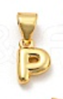Balloon Letter A-Z Charm, 18k plated, Brass Micro Charms