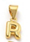 Balloon Letter A-Z Charm, 18k plated, Brass Micro Charms