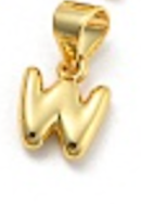 Balloon Letter A-Z Charm, 18k plated, Brass Micro Charms