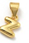 Balloon Letter A-Z Charm, 18k plated, Brass Micro Charms